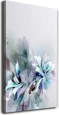 Produktbild von Tulup Leinwandbild® - 70x140cm - Wandkunst - Drucke auf Leinwand - Leinwanddruck - Wohnzimmer Wanddekoration XXL - Wohnung Deko Kunstdrucke - Blumen & Pflanzen - Grau - Abstrakte Blumen