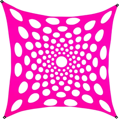 Produktbild von PSYWORK Schwarzlicht Segel Elasthan "Mandala Dots II" Fuchsia, 3x3m