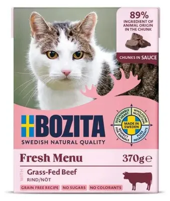 Zdjęcie produktu dla Bozita 4931, Dorosły, Każda rasa, Wołowina, Kurczak, 370 g, Nie zawiera ziarna, Bez soi