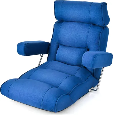 Produktbild von GOPLUS Bodenstuhl, Relaxliege mit Armlehne & Verstellbarer Rückenlehne, Bodensessel mit Schlaffunktion, Relaxsessel Meditationsstuhl Bodensofa, Blau