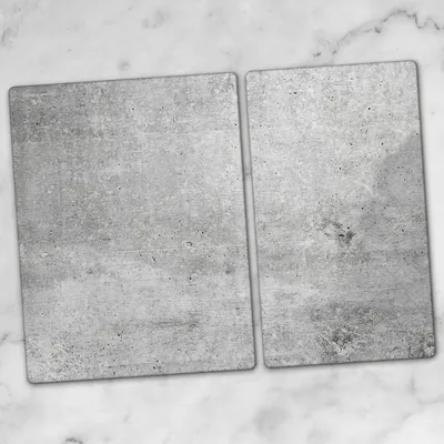 Produktbild von Glas-Herdabdeckplatten Glaskeramikkochfeld-Abdeckung Spritzschutz Glas 70x52 Beton Textur