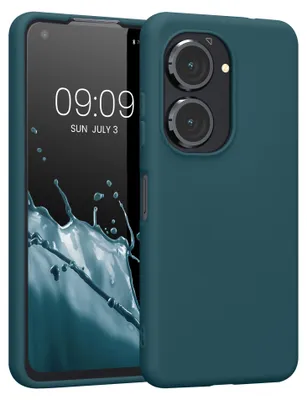 Produktbild von kwmobile Handyhülle für ASUS Zenfone 10 / Zenfone 9 Hülle - TPU Case - Kabelloses Laden - Schutzhülle Cover in Petrol