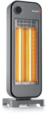 Produktbild von Brandson Carbon-Heizstrahler 900 W mit 2 Heizstufen 450 und 900 W und 90 Grad Oszillation, sofortige Strahlungswärme ohne Vorheizen, leise, Infrarotstrahler, 1 Stück, grau