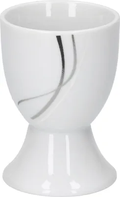 Produktbild von Van Well Eierbecher Silver Night einzeln, rund Ø 50 mm, H 70 mm, Eierständer hoch, Linien-Dekor