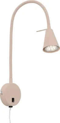 Produktbild von LED Leselampe mit Schalter, schwenkbar, rund, GU10, 400lm, warmweißes Licht, Wandleuchte, Wandlampe, Bettlampe, Lampe Bett, Leselicht, 45 cm, Beige