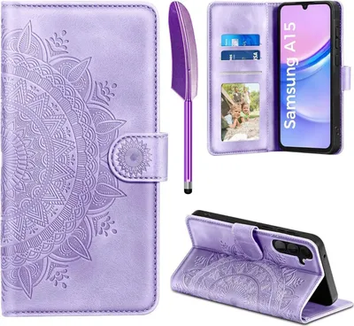 Immagine prodotto di Samsung Galaxy A15 5G/4G Custodia a portafoglio in pelle - Viola chiaro