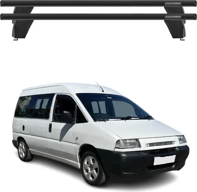 Image de Menabo Barres de toit Transversales pour Peugeot Expert 1994-2006 Alu Noir ABE