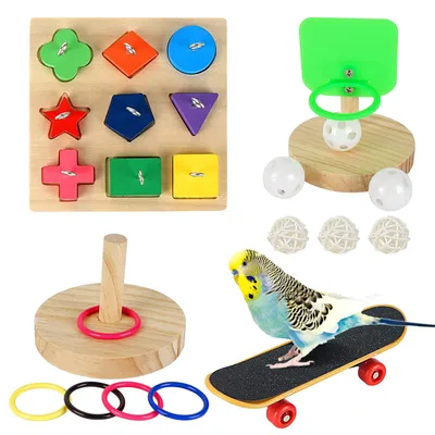 Produktbild von Set mit 4 Trainingsspielzeugen für Papageien, aktivitätsbasierte Intelligenzspielzeuge für Wellensittiche, Sittiche, Nymphensittiche und Papageien #7