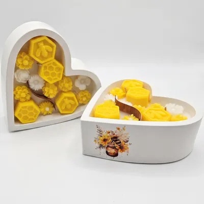 Produktbild von Kerze Honigherz - Duftkerze in Weiß und Milch KP40199