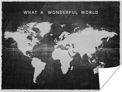 Produktbild von MuchoWow® Poster Weltkarte - Vintage - Schwarz 160x120 cm - Foto Plakat