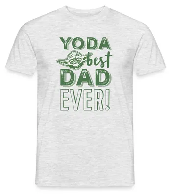 Produktbild von Star Wars: Mandalorian Yoda Best Dad Ever Männer T-Shirt, M, Grau meliert