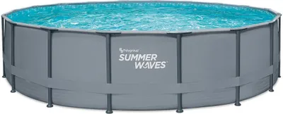 Produktbild von Summer Waves Elite Frame Pool Aufstellpool rund Komplettset Grau Ø 549x132 cm