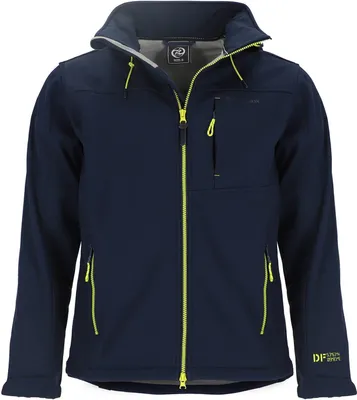 Produktbild von Dry Fashion Herren Softshelljacke Amrum mit Fleece-Innenfutter - Atmungsaktive Jacke mit abnehmbarer Kapuze in Navy Größe M