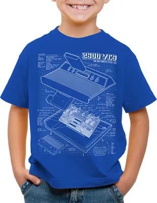 Produktbild von style3 VCS 2600 Heimcomputer Blaupause Kinder T-Shirt classic gamer