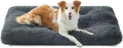 Image de Lit pour chien moelleux 110 x 73 cm, gris foncé, lavable en machine