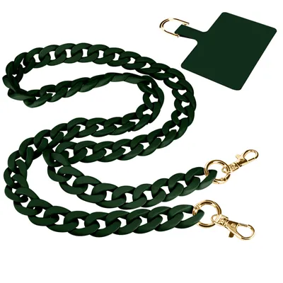 Produktbild von Moxie Ibiza Series Handykette mit großen Armbandgliebern, 120cm – Dunkelgrün