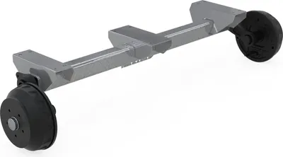 Produktbild von KNOTT VGB18 gebremste Anhängerachse 1800 kg 5x112 1140/1248 mm 1700 mm Bremsachse für PKW Anhänger Autoanhänger Transportanhänger Autotransporter