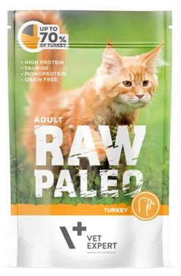Produktbild von VetExpert Raw Paleo adult cat Indyk 12x100g