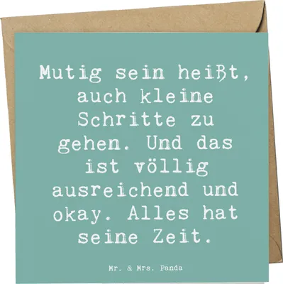 Produktbild von Mr. & Mrs. Panda Grußkarte Spruch Selbstvertrauen stärken - Meeresbrise - Geschenk, innere Stärke, faltkarte, positiver Weg, Klappkarte, doppelkarte, Ziel erreichen