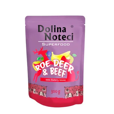 Zdjęcie produktu dla DOLINA NOTECI SUPERFOODS kieszonki z jelenia i wołowiny dla psów 300 g