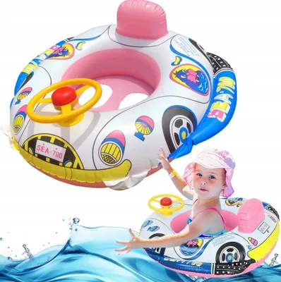 Obrázok produktu pre Nafukovací Čln S Volantom Detské Plávacie Koleso + Kufor  Ružový