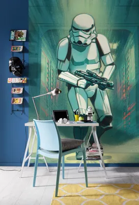 Produktbild von Komar Vlies Fototapete - Mandalorian Stormtrooper Print - Größe: 200 x 280 cm (Breite x Höhe) - 4 Bahnen, Kinderzimmer, Tapete