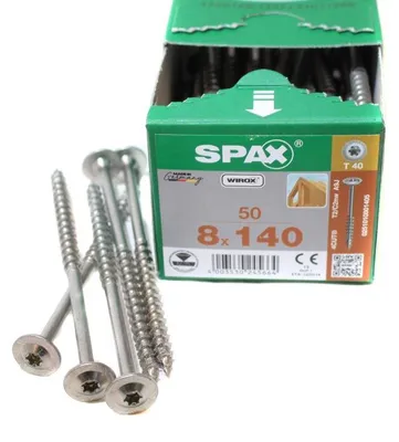 Immagine prodotto di SPAX® 0251010801405 SPAX® Holzbauschrauben T40 Tellerkopf WIROX 0251010801405 8 mm x 140 mm, 50 St.