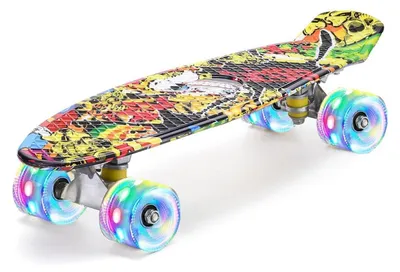 Immagine prodotto di Mini skateboard cruiser da 22 pollici con ruote luminose a LED, adatto a bambini e adulti