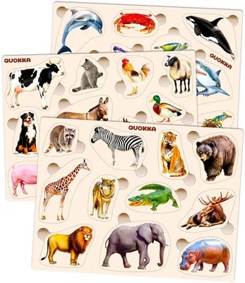 Productafbeelding van Quokka Puzzel, houten Montessori-speelgoed, dieren, 3 stuks