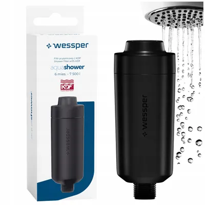 Produktbild von Wessper AquaShower Duschfilter Schwarz mit KDF® – Wasserfilter Dusche gegen Chlor Kalk