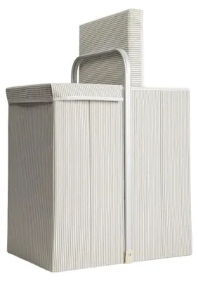 Zdjęcie produktu dla HOMLA Kosz na pranie REVLO w szare pasy 50x36x65 cm