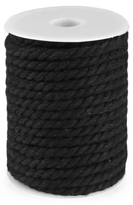 19m Baumwollseil 8mm geflochten Baumwollschnur Baumwollkordel schwarz