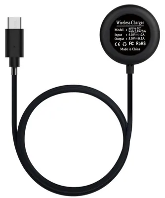 Produktbild von INF Rundes magnetisches Ladegerät kompatibel mit Samsung Watch – 2.5W Type-C, tragbar, schwarz