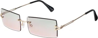 Produktbild von Damen Sonnenbrille Spotlich Designer 80er Modern Urlaub Sommer Strand 30565 Grün Rosa