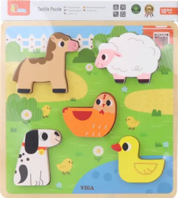Zdjęcie produktu dla Drewniana Układanka Puzzle Zwierzątka Farma Do Dopasowania Lumarko!