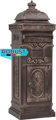 Produktbild von Säulenbriefkasten DESA Aluminium Vintage-Stil Rostfrei Bronze | Postkasten Nachrichtenkasten für Briefe und Zeitungen