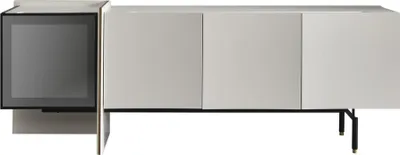 Immagine prodotto di Gruppo credenza specchio cassettiera legno sala da pranzo moderna bianco design nuovo