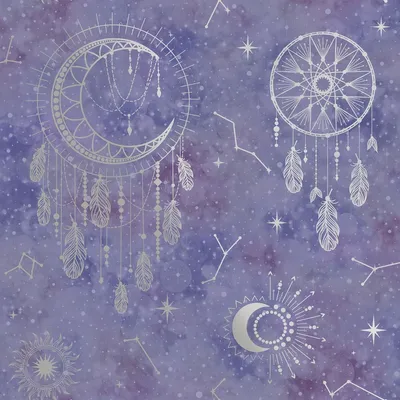 Image de Holden Décor - Papier peint, attrape-rêves AG2934 (10 m x 53 cm) (Violet/argent)