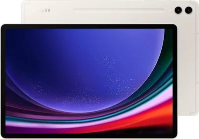 A beige Samsung Galaxy Tab S9+ WiFi tablet is shown from the front and back.