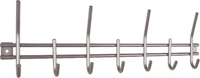 Produktbild von Haku Garderobenleiste aus Stahl in Edelstahloptik, mit 7 Haken