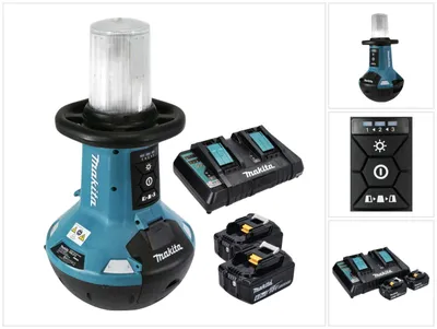 Productafbeelding van Makita DML 810 PG oplaadbare LED schijnwerper 18 / 36 V ( 2 x 18 V ) 5500 lm IP54 + 2x oplaadbare batterij 6.0 Ah + dubbele lader