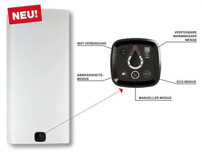 Produktbild von Austria Email Warmwasserspeicher EWH Digital 080-E, 80l, 2,2kW, WiFi, weiß, 1 Stk.