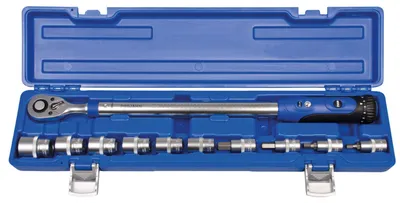 Produktbild von Projahn 1/2 Drehmomentschlüssel-Set, 11-teilig TORQü-PROFI 200 + Stecknusseinsätze Bereich: 40-200 Nm Toleranz: 4%
