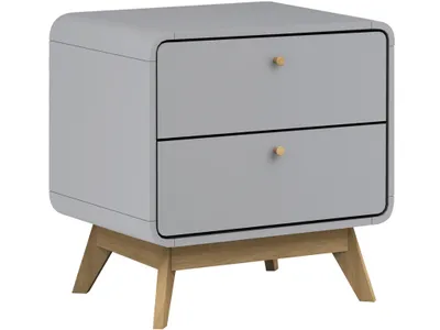 Produktbild von Caitlin | Nachttisch mit 2 Schubladen in particle Board Grau
