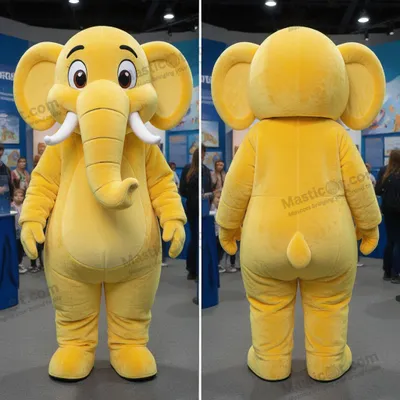 Immagine prodotto di Mascotte MASTICOT mammut gialla dalle spalle larghe e imbottite