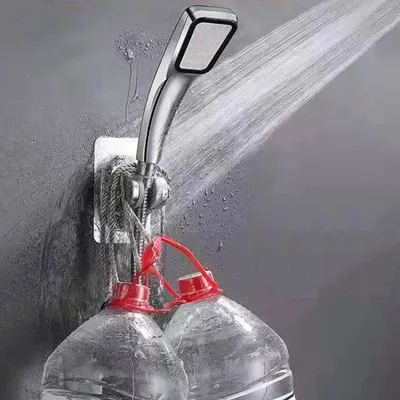 Produktbild von 2 Stück Handbrausehalter ohne Bohren, selbstklebender Duschkopf, verstellbar