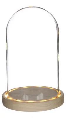 Produktbild von Glas-LED-Stolpersteine mit Holzsockel Ø14cm (1 Stück) [IFS-29494]