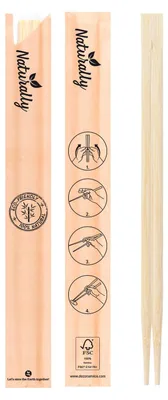 Produktbild von 250 Paar Essstäbchen "Asia" aus Bambus 23cm