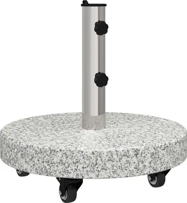 Image de vidaXL Pied de parasol gris 45 x 45 x 45 cm en granit et acier inoxydable