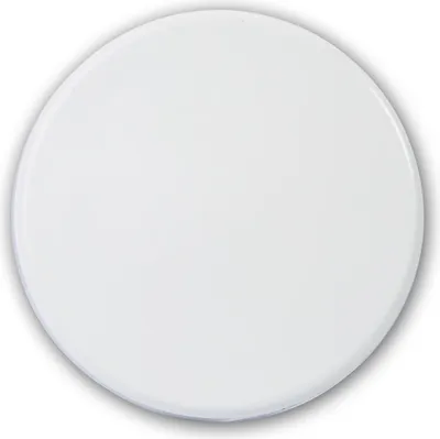 A white round object, likely a door handle, is shown against a white background with a subtle shadow.